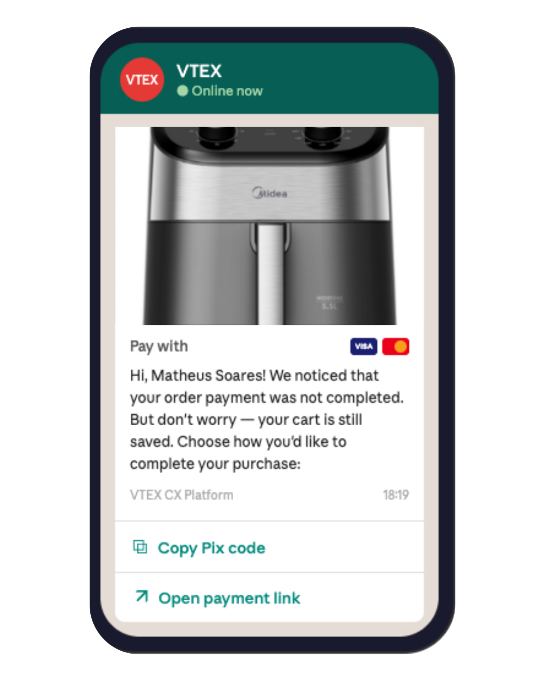 Cart recovery with native smart checkout — VTEX CX Platform